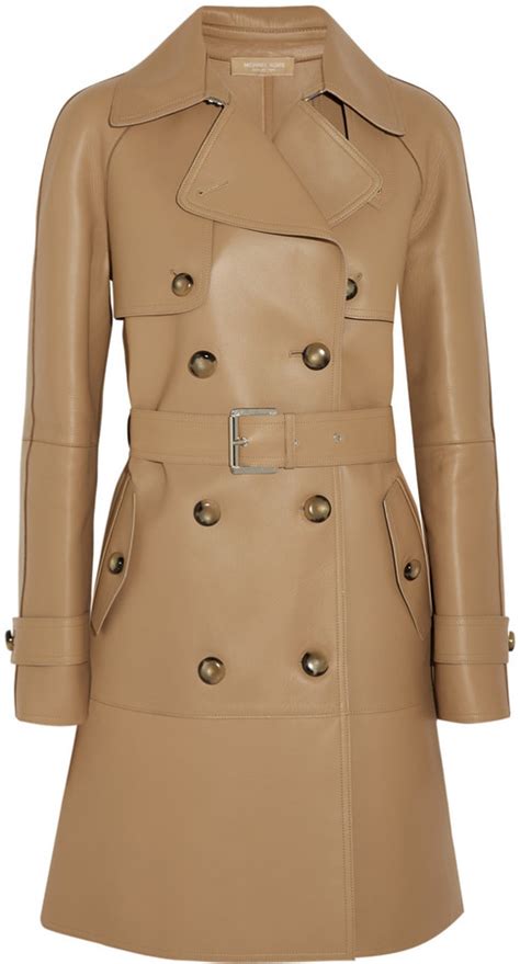 mens michael kors leather trench|Bonded Leather Trench Coat .